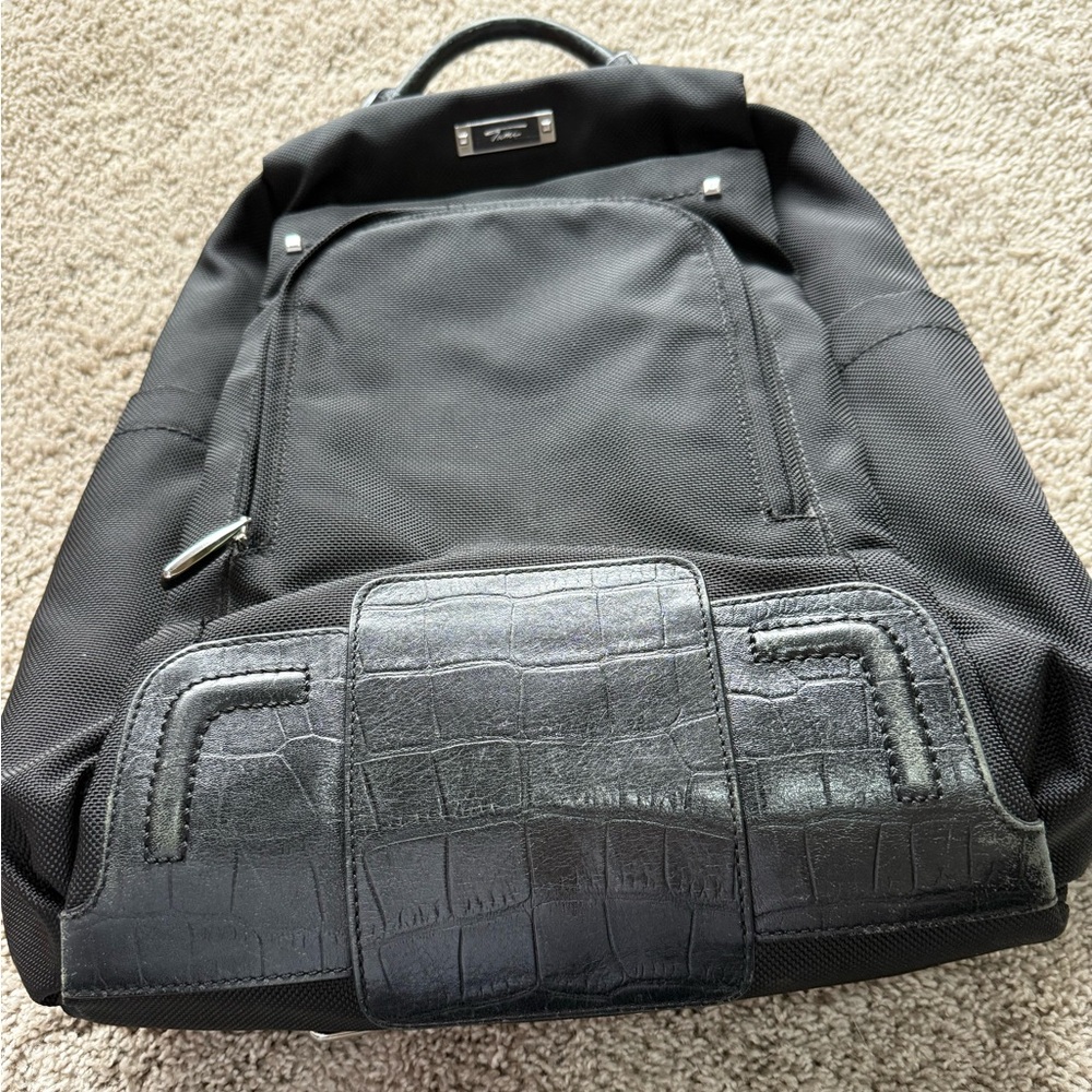 Tumi Black Nylon and Leather Backpack - Picture 4 of 10